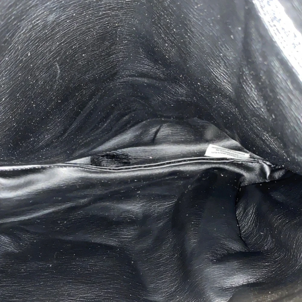 Black leather black suede and black patent Patchwork Shoulder Bag - Picture 11 of 14